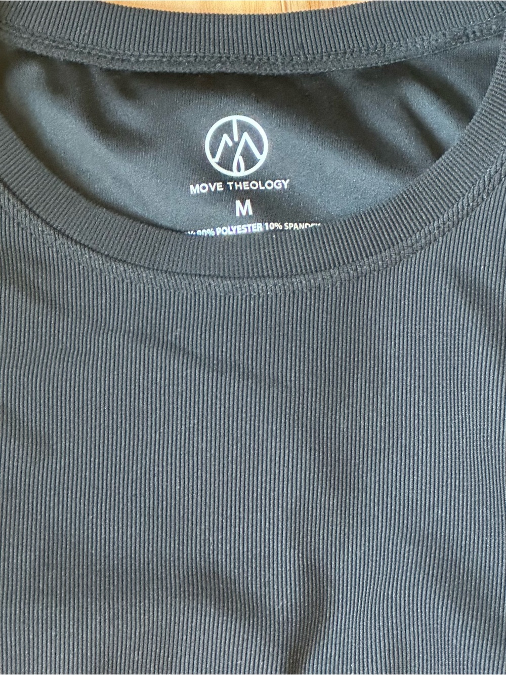 Black Ribbed Active Tank Top | Built-In Padding | Size M - Picture 2 of 3